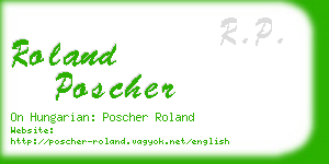 roland poscher business card